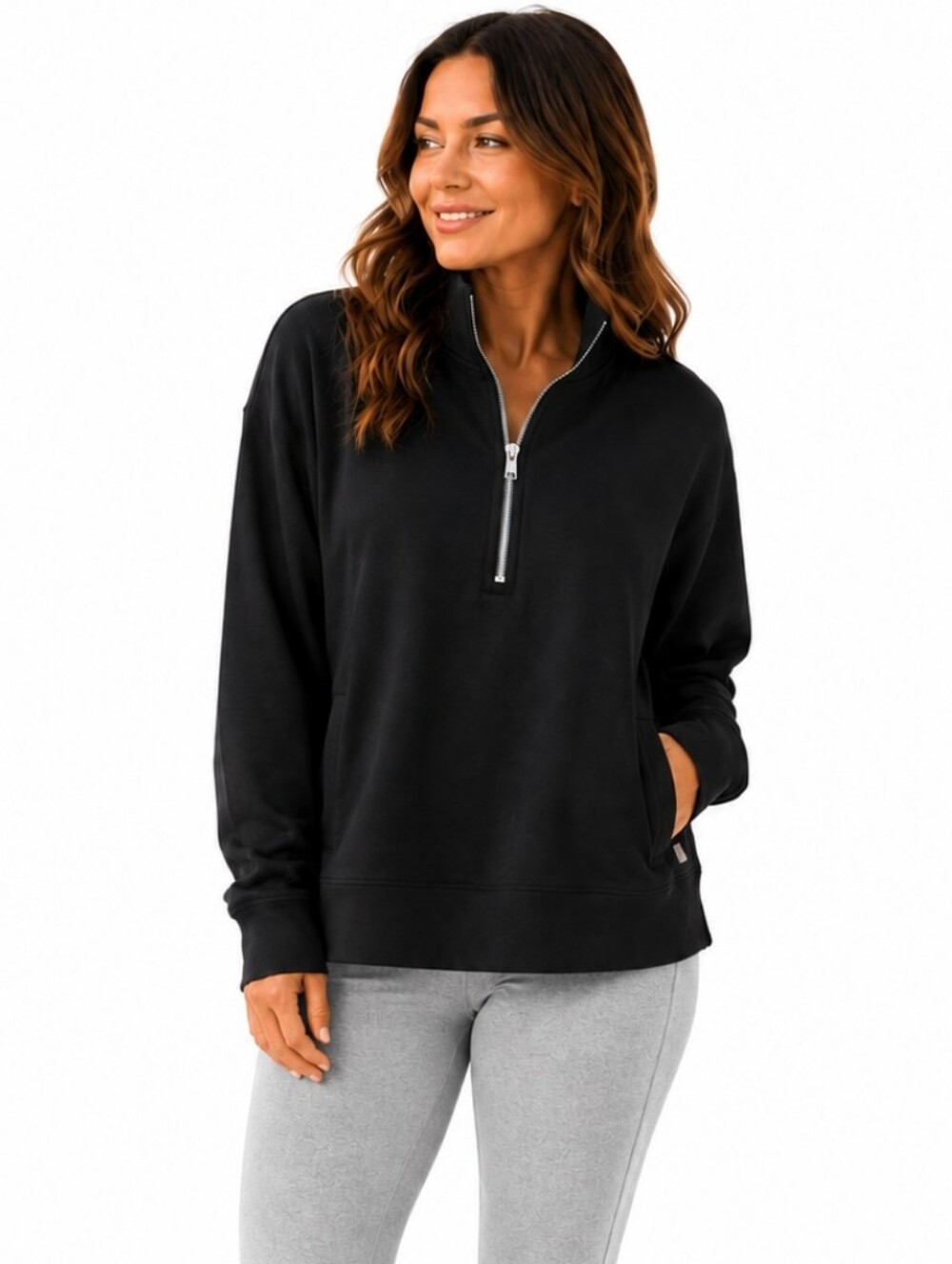 Eddie Bauer Black Quarter Zip Pullover Fleece Plus Sz 2XL